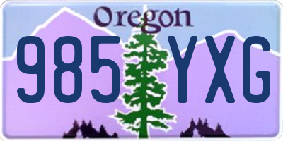 OR license plate 985YXG