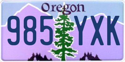 OR license plate 985YXK