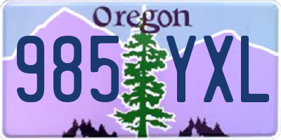 OR license plate 985YXL