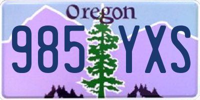 OR license plate 985YXS