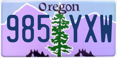 OR license plate 985YXW