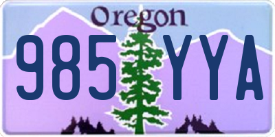 OR license plate 985YYA