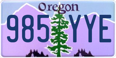 OR license plate 985YYE