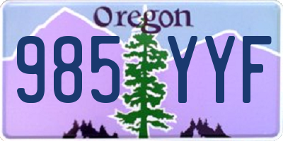 OR license plate 985YYF