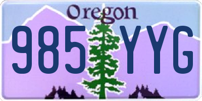 OR license plate 985YYG