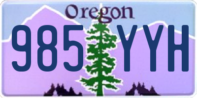 OR license plate 985YYH