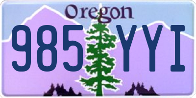 OR license plate 985YYI