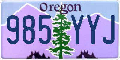 OR license plate 985YYJ