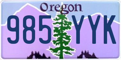 OR license plate 985YYK