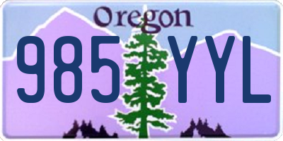 OR license plate 985YYL