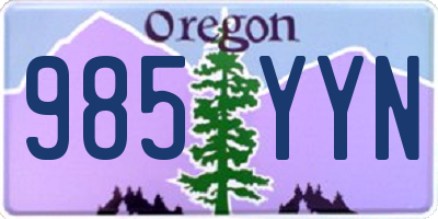 OR license plate 985YYN