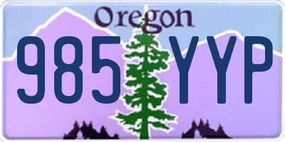 OR license plate 985YYP