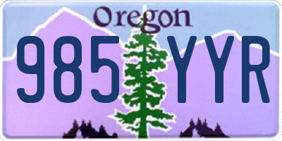 OR license plate 985YYR