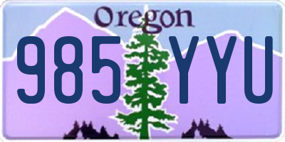 OR license plate 985YYU