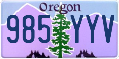 OR license plate 985YYV