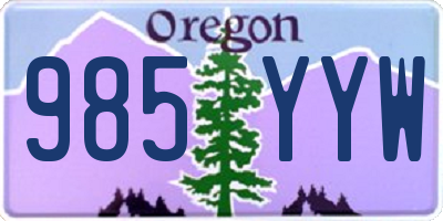 OR license plate 985YYW