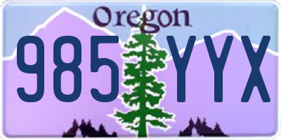 OR license plate 985YYX