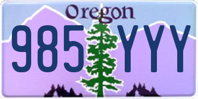 OR license plate 985YYY