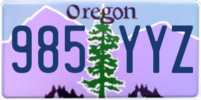 OR license plate 985YYZ