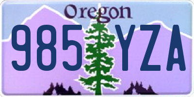 OR license plate 985YZA