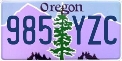 OR license plate 985YZC