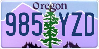 OR license plate 985YZD