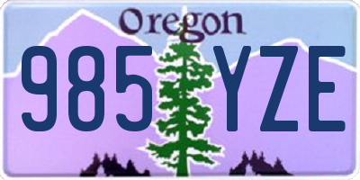 OR license plate 985YZE