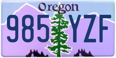 OR license plate 985YZF