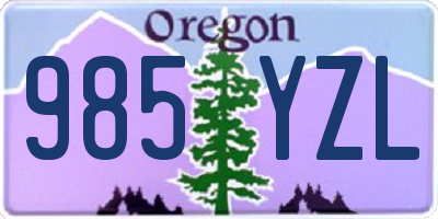 OR license plate 985YZL