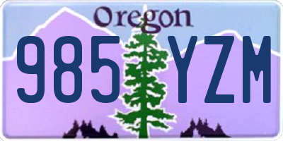 OR license plate 985YZM