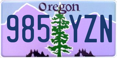 OR license plate 985YZN