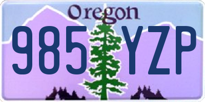 OR license plate 985YZP