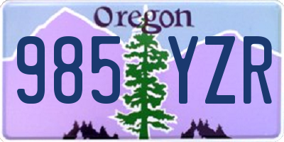 OR license plate 985YZR