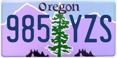 OR license plate 985YZS