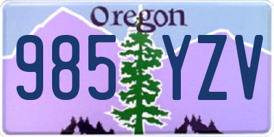 OR license plate 985YZV