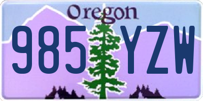 OR license plate 985YZW