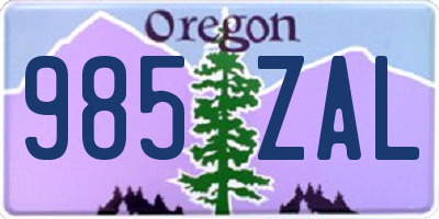 OR license plate 985ZAL