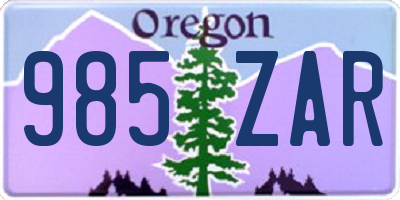 OR license plate 985ZAR