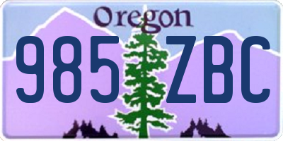OR license plate 985ZBC