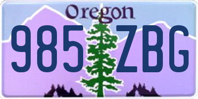 OR license plate 985ZBG
