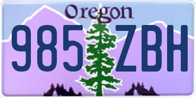 OR license plate 985ZBH
