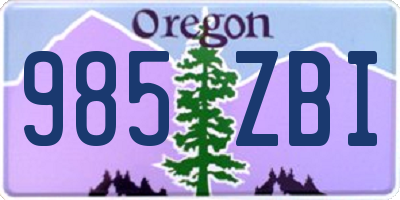 OR license plate 985ZBI