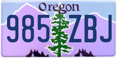 OR license plate 985ZBJ