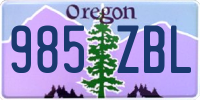 OR license plate 985ZBL
