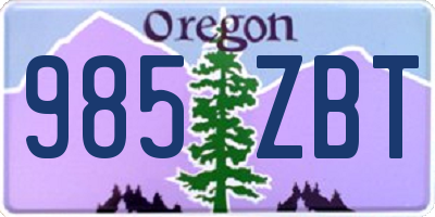 OR license plate 985ZBT