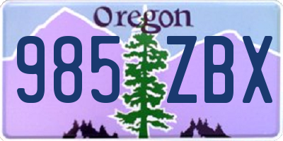 OR license plate 985ZBX
