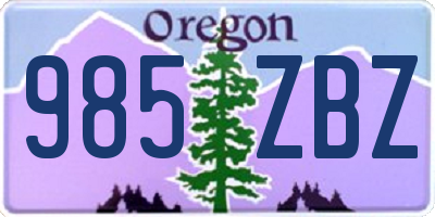OR license plate 985ZBZ
