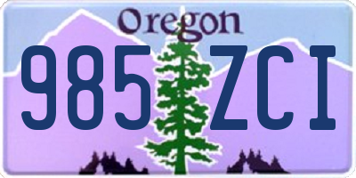 OR license plate 985ZCI