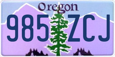OR license plate 985ZCJ
