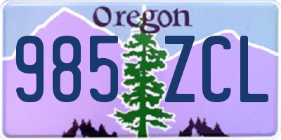 OR license plate 985ZCL